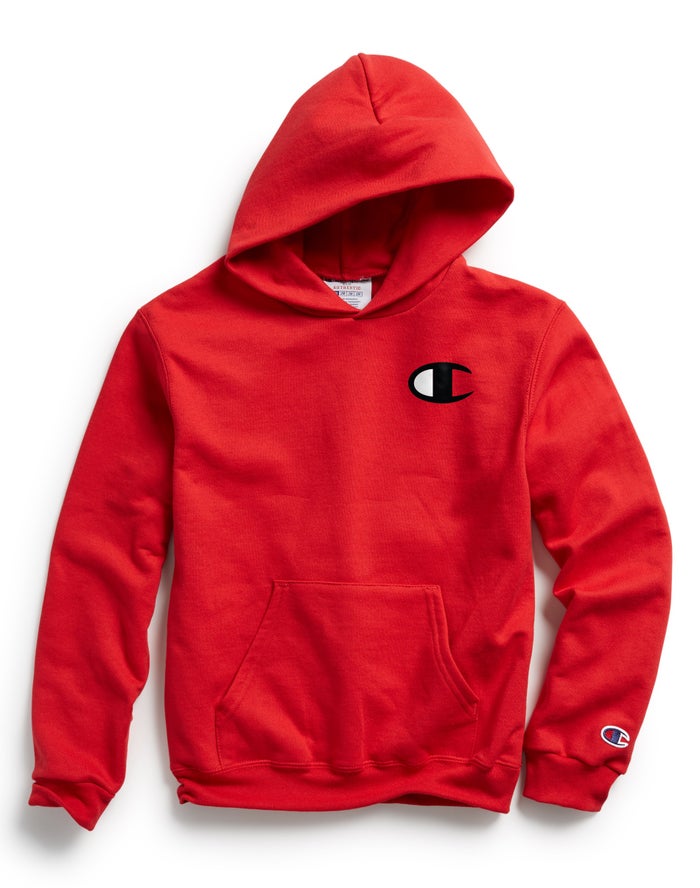 Sudadera Con Capucha Champion Niña - Double Dry Giant C Logo ( Rojas ) 9208716-NO